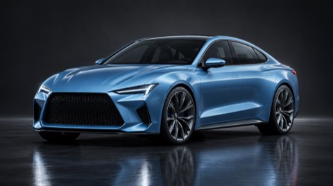 Sky blue sport sedan concept