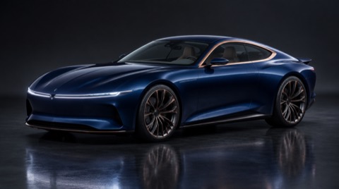 Midnight blue grand tourer concept
